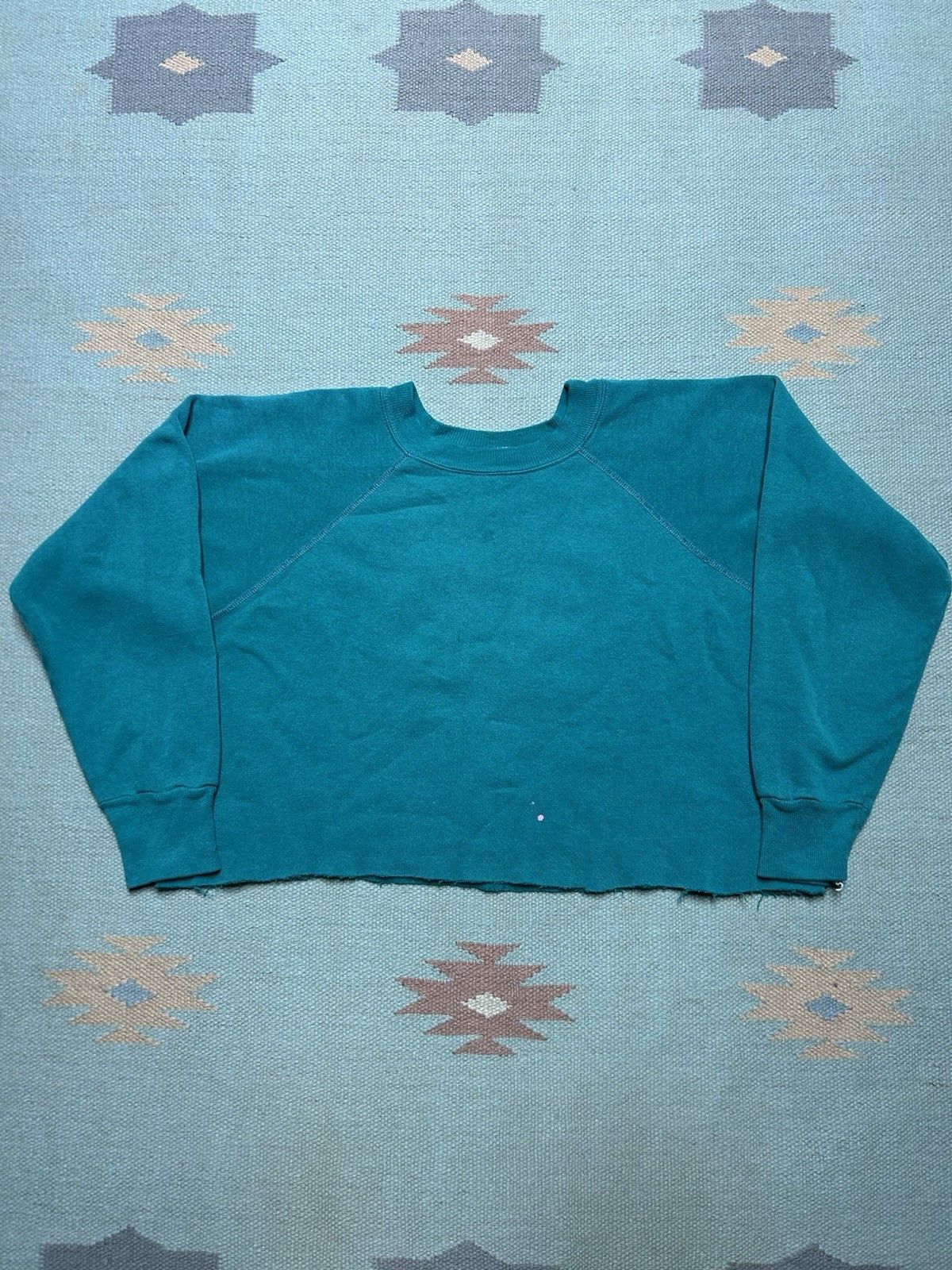 Vintage 80s sweatshirt Squizm equator of universe psychedelic crop L Size US L / EU 52-54 / 3 - 6 Thumbnail