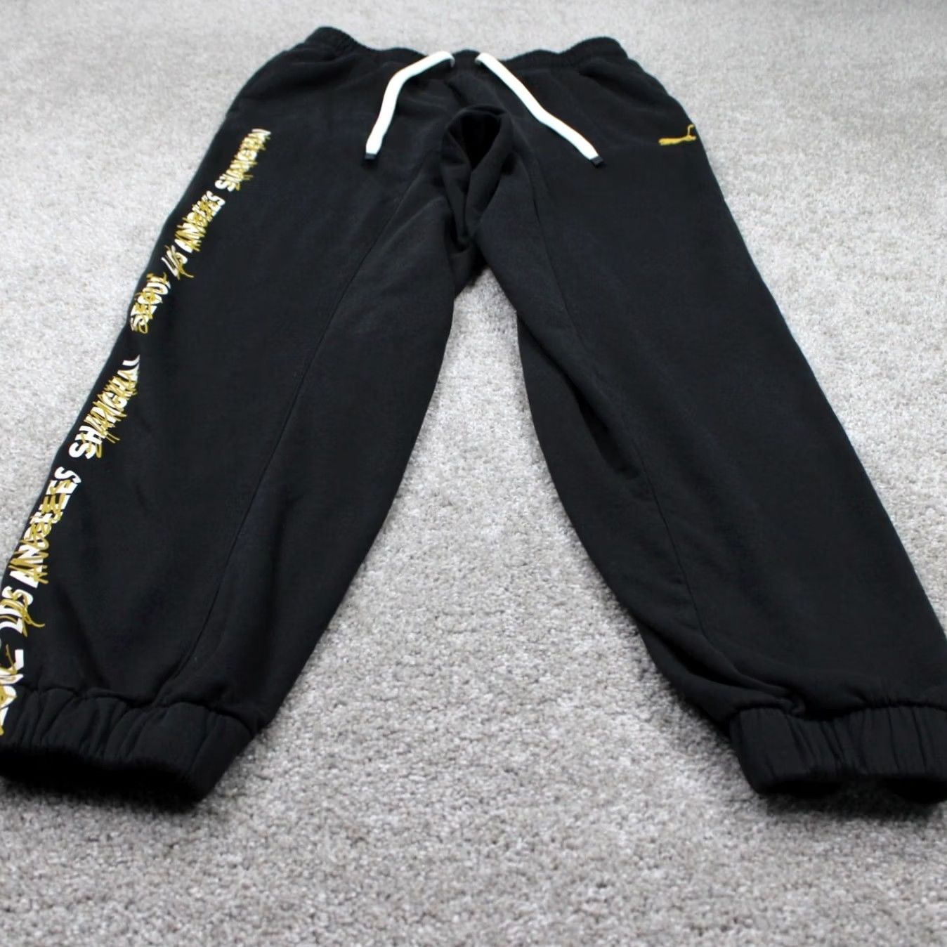 Puma Puma Gen G Esports Sweatpants Mens Medium Black Drawstring 30" Inseam Regular Fit, 100% Cotton, Solid, 90s Theme, Men's Activewear Pants Size US 31 - 2 Thumbnail