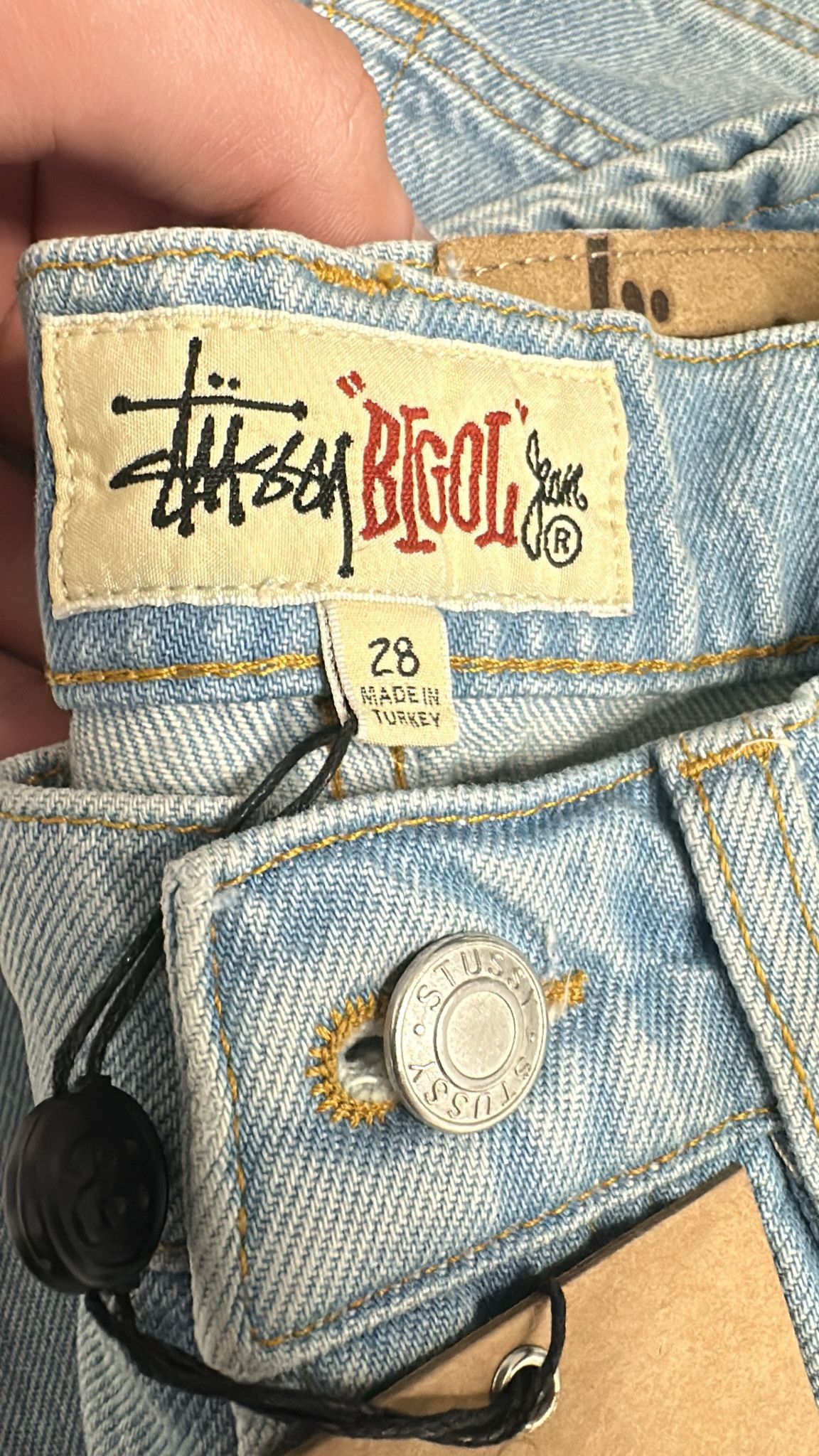 Stussy × Vintage Stussy Big Ol Jean Denim Light Wash Blue Size 28 Size US 28 / EU 44 - 12 Thumbnail