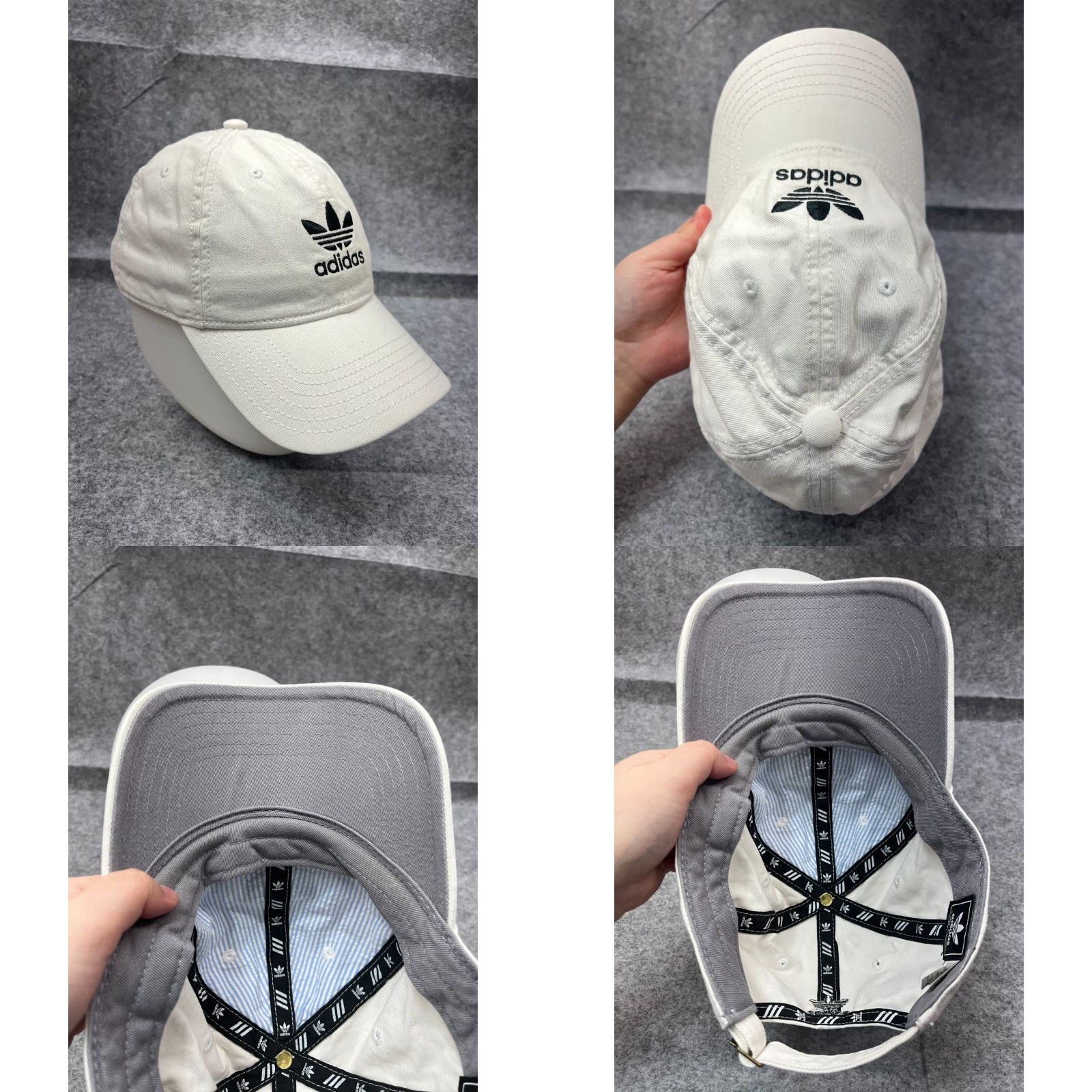 Adidas Adidas Hat Cap Strap Back Women One Size White 100% Cotton Twill Embroidered"} Size ONE SIZE - 8 Thumbnail