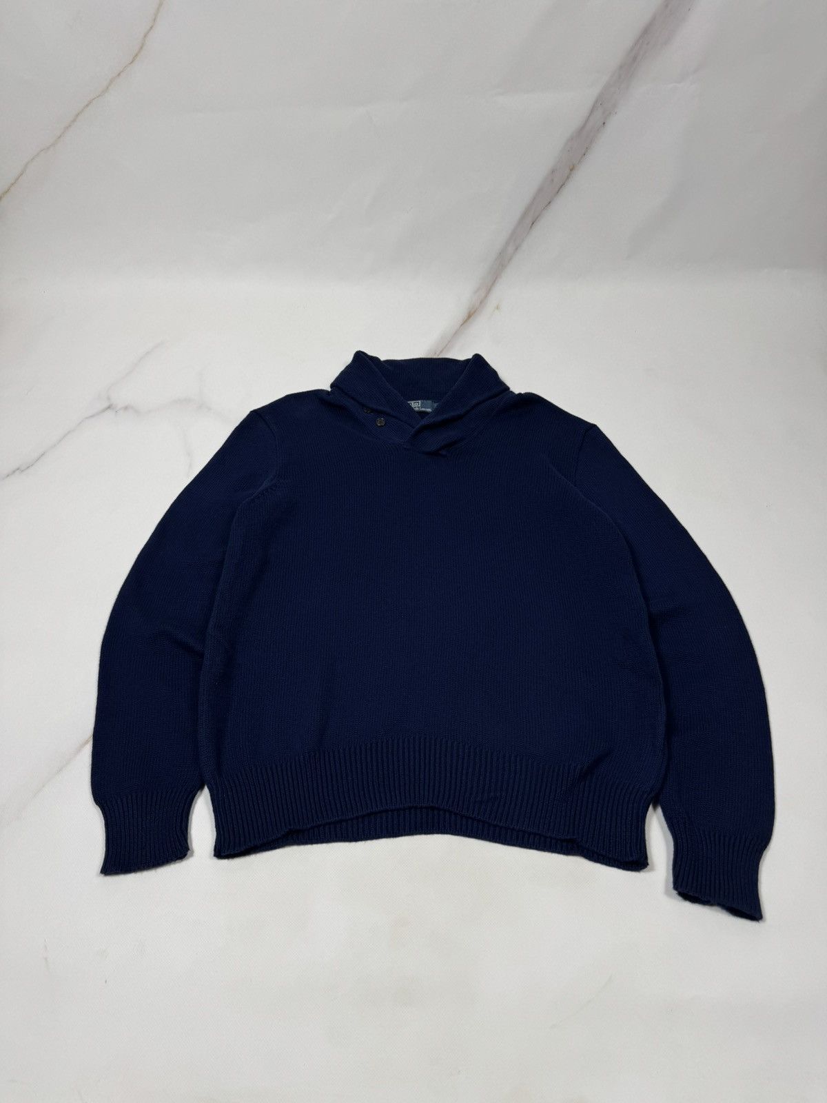 Polo Ralph Lauren Vintage Polo Ralph Lauren Basic Blue Knit Sweater Size US L / EU 52-54 / 3 - 2 Thumbnail