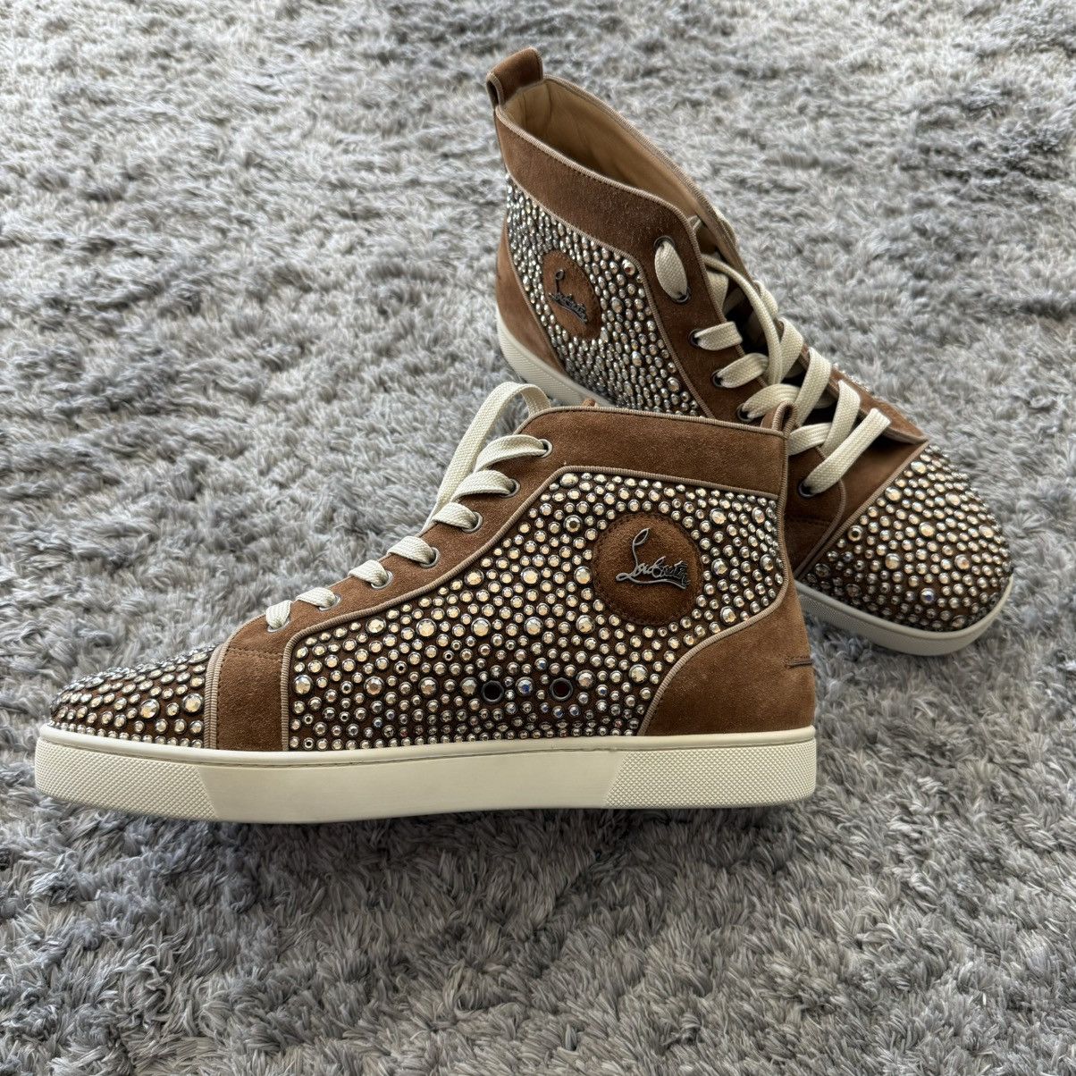 Christian Louboutin Christian Louboutin Brown Crystal High Top Sneaker Size US 10 / EU 43 - 2 Thumbnail