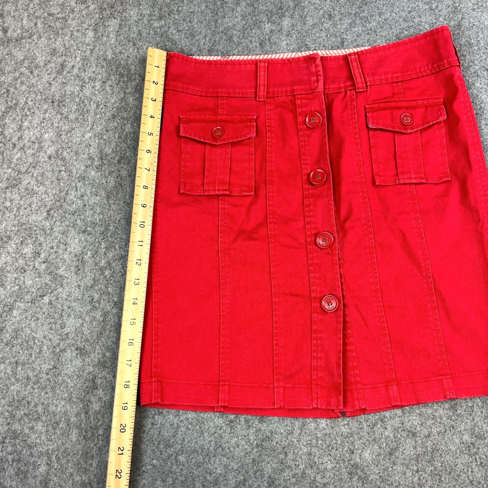 Armani ARMANI Womens Skirt Red UK 12 W32 Utility Cargo Style Designer Y2K 00s Size 34" / US 12 / IT 48 - 3 Thumbnail