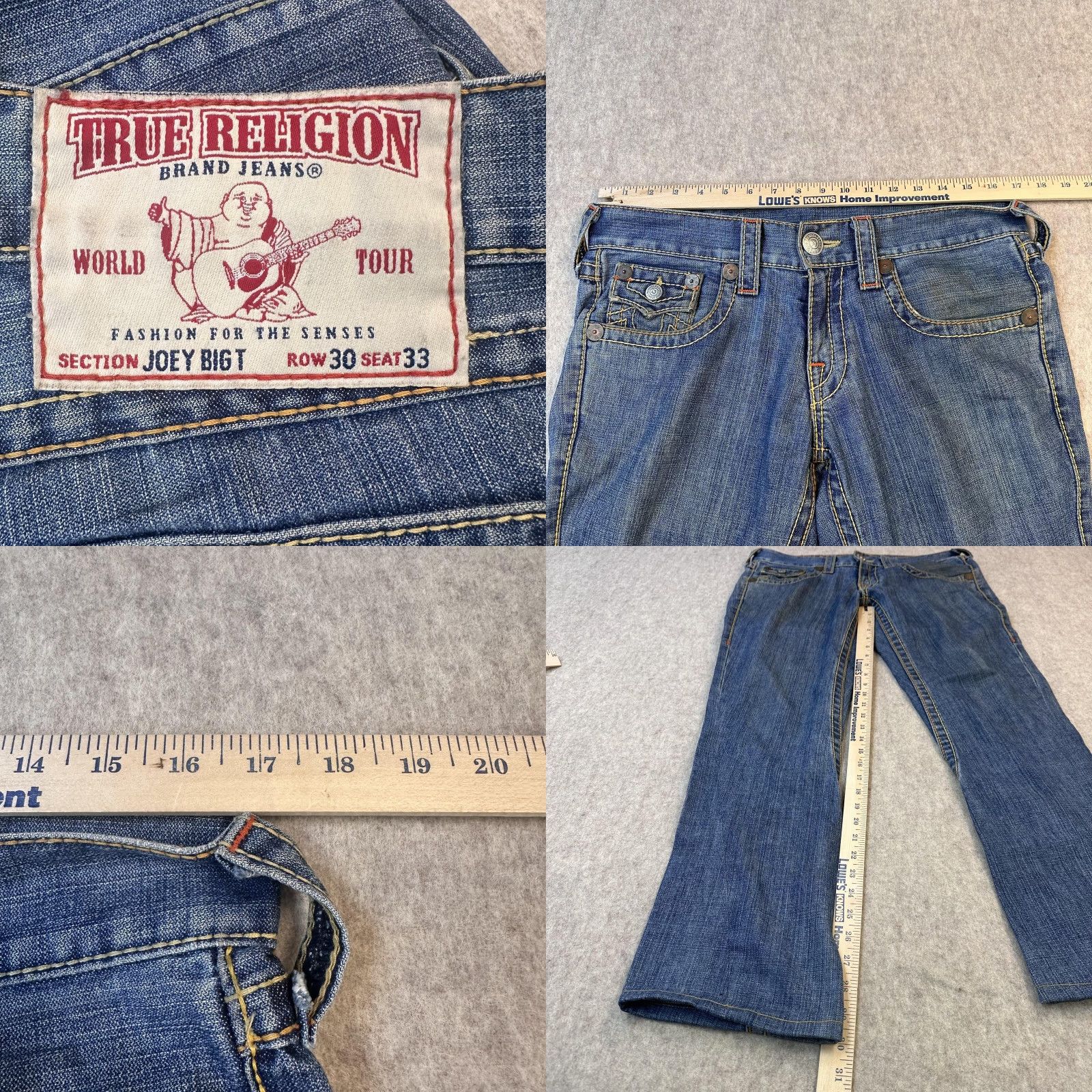True Religion True Religion Jeans Mens Bootcut 34x33 Blue Joey Big T Denim Jeans White? (Note: Ensure only words from original title) Size US 30 / EU 46 - 8 Thumbnail