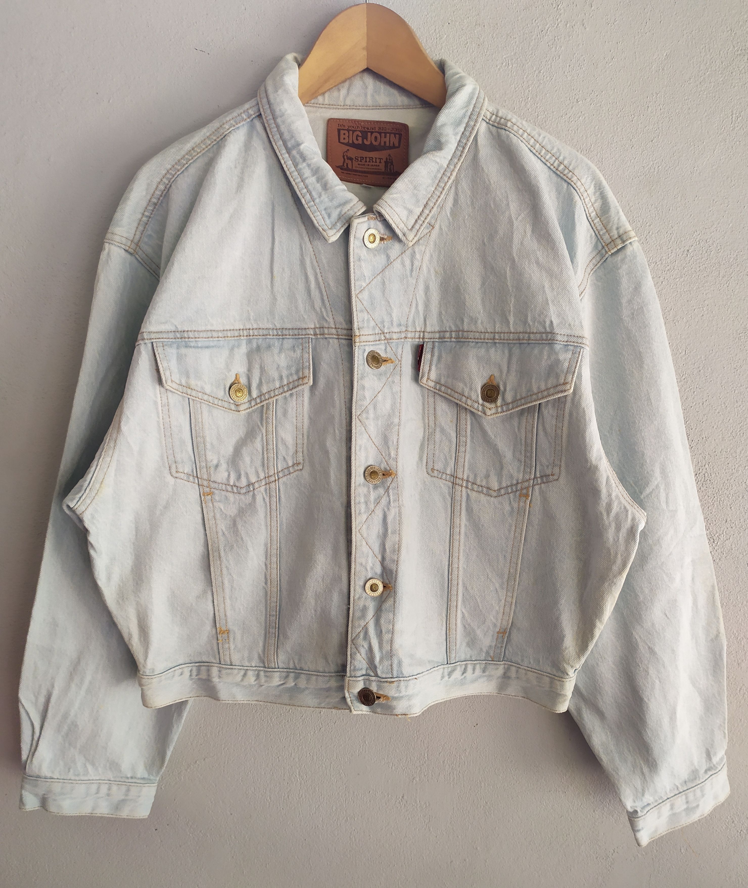Big John × Vintage Vtg BIG JOHN SPIRIT Denim Jacket Size US L / EU 52-54 / 3 - 1 Thumbnail