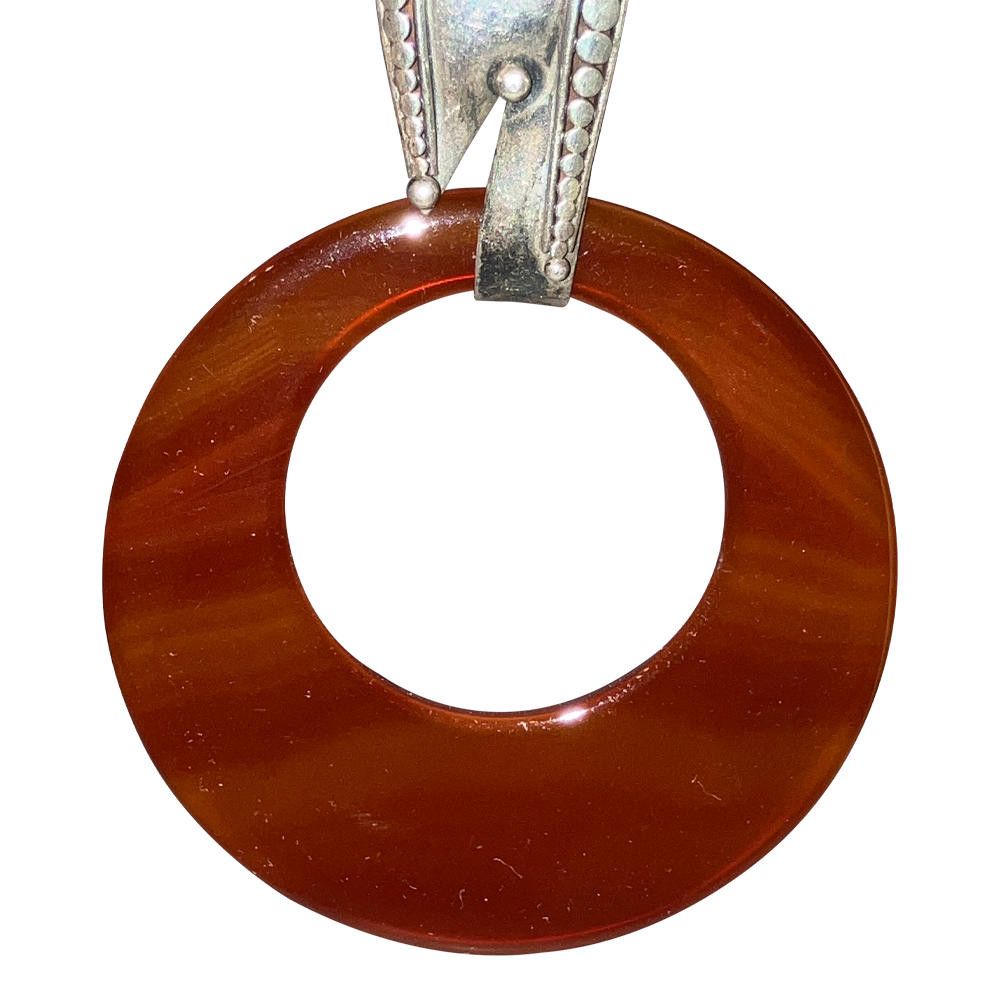Designer Carnelian Sterling Jumbo Hoop Earrings Size ONE SIZE - 3 Thumbnail
