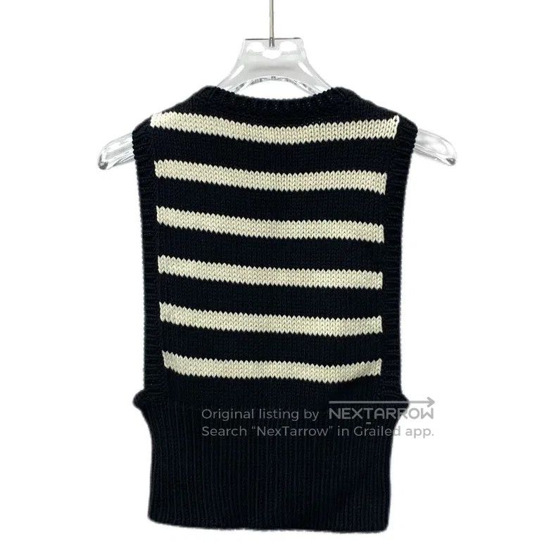 Dior Dior Black striped cotton round-neck sleeveless vest Size XXS / US 00 / IT 34 - 2 Thumbnail