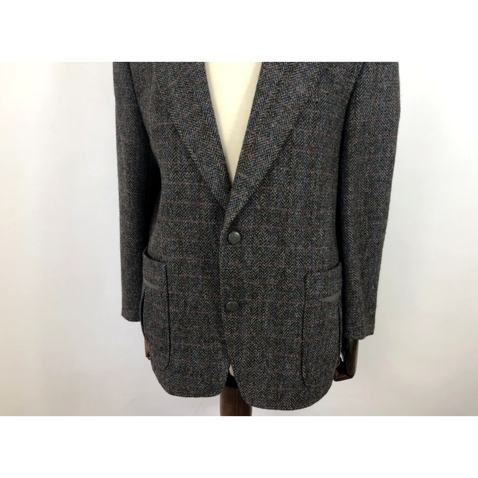 Harris Tweed Harris Tweed Blazer Pure New Wool Men Gray Classic Size 44L - 6 Thumbnail