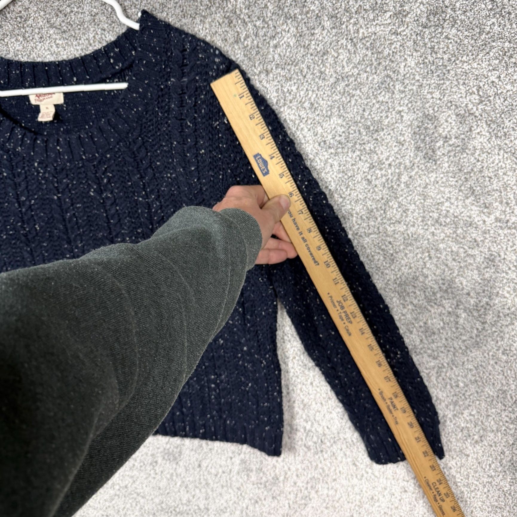 Vintage Arizona Jean Co Sweater XL Blue Speckled Cable Knit Chunky Cozy Cabincore Preppy Size XL / US 12-14 / IT 48-50 - 3 Thumbnail