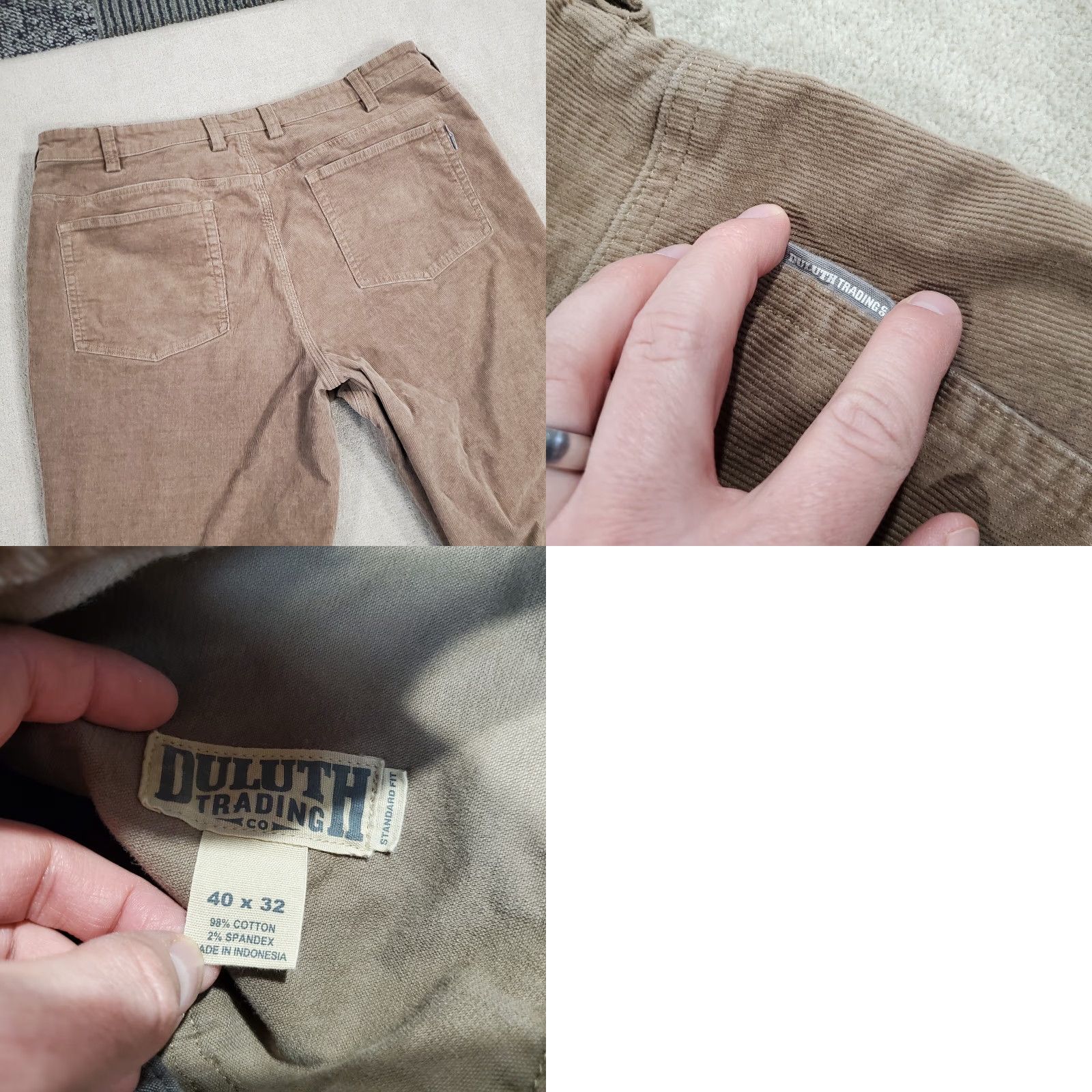 Vintage Duluth Mens Pants Corduroy Brown Straight Leg Regular Fit 32 Inseam Flat Front Pockets Logo Size US 40 / EU 56 - 8 Thumbnail