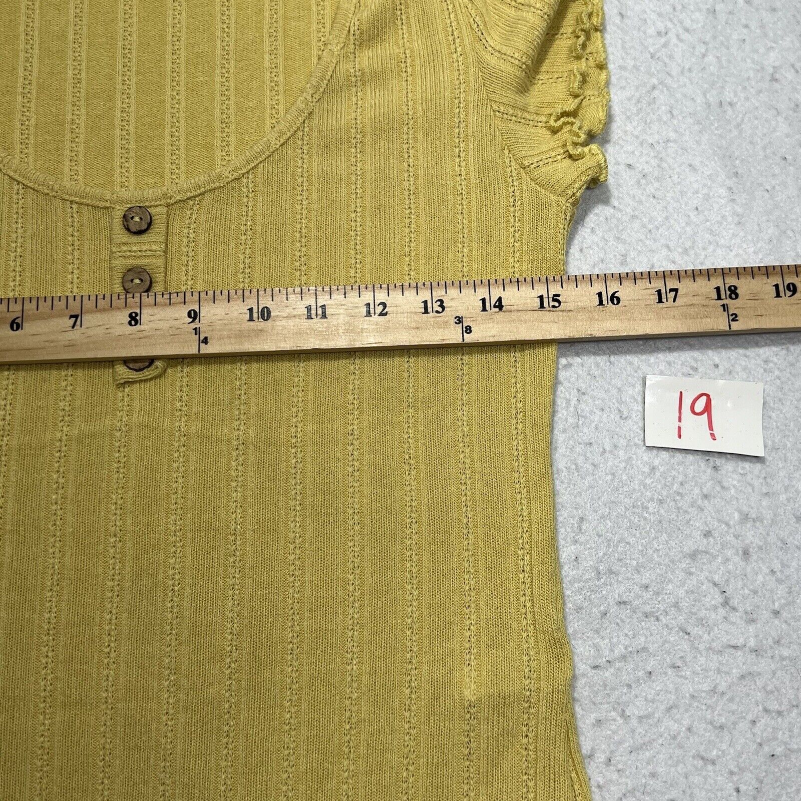 Other Glance Henley Button Up Pullover Stretch Yellow Top Size L / US 10 / IT 46 - 7 Thumbnail