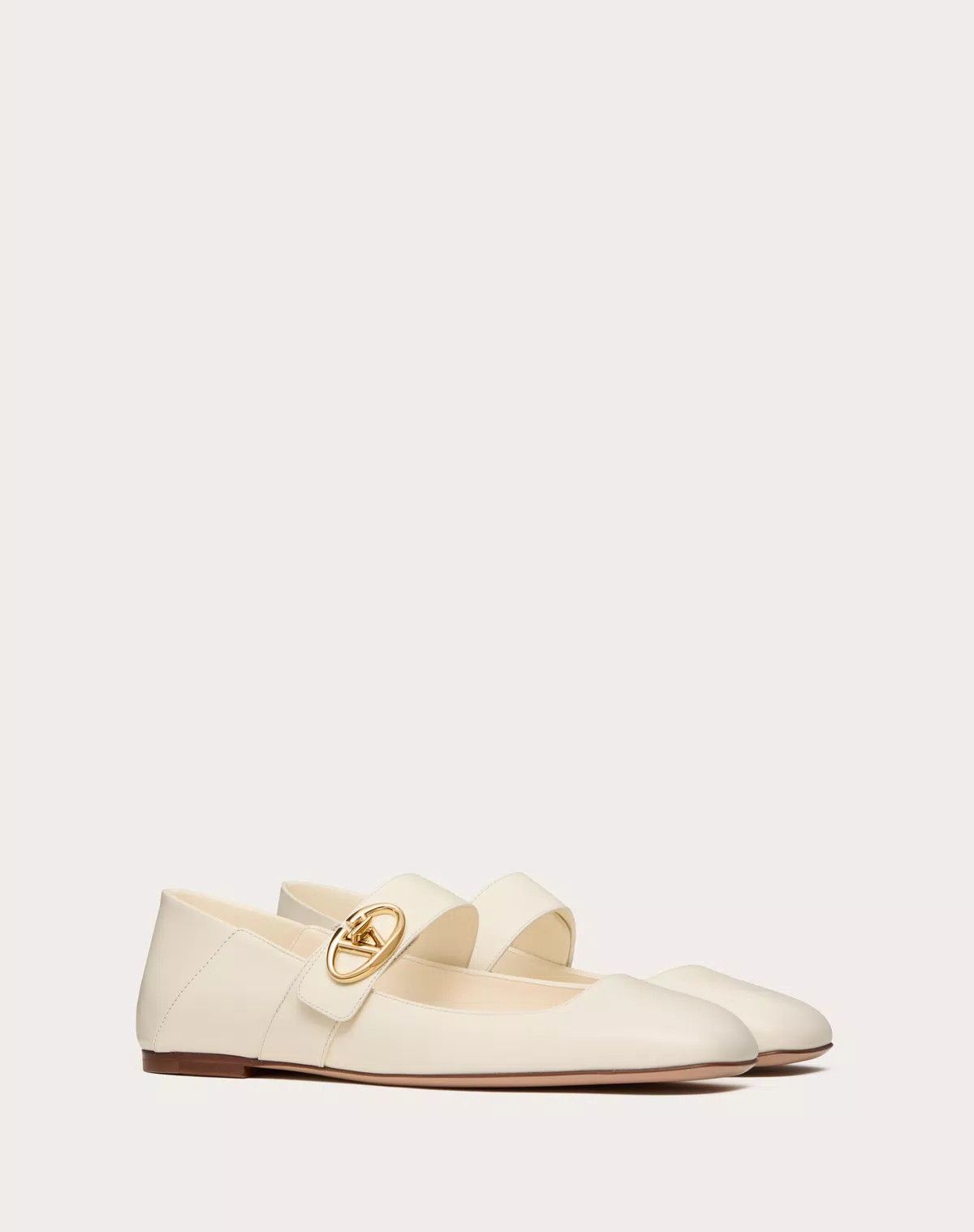 Valentino o1s1wg110625 Vlogo Locker Mary Jane Ballerina in White Size US 11 / IT 41 - 2 Thumbnail