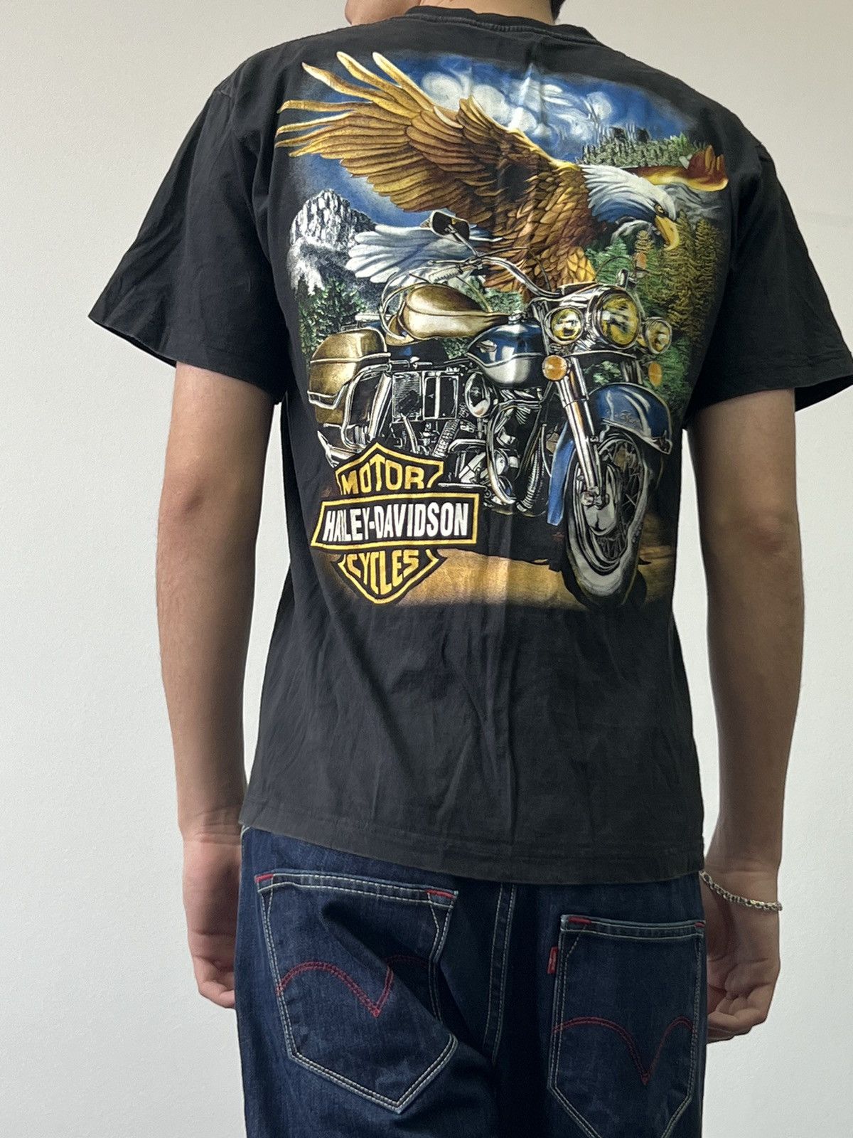 Harley Davidson × Vintage Vintage 90s American Eagle T-shirt Size L Size US L / EU 52-54 / 3 - 2 Thumbnail
