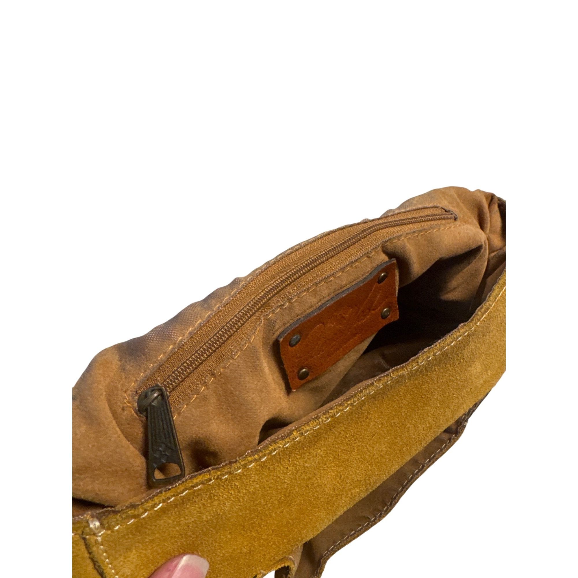 Patricia Nash Patricia Nash Womens Brown Leather Suede Hobo Shoulder Bag S Size ONE SIZE - 14 Thumbnail