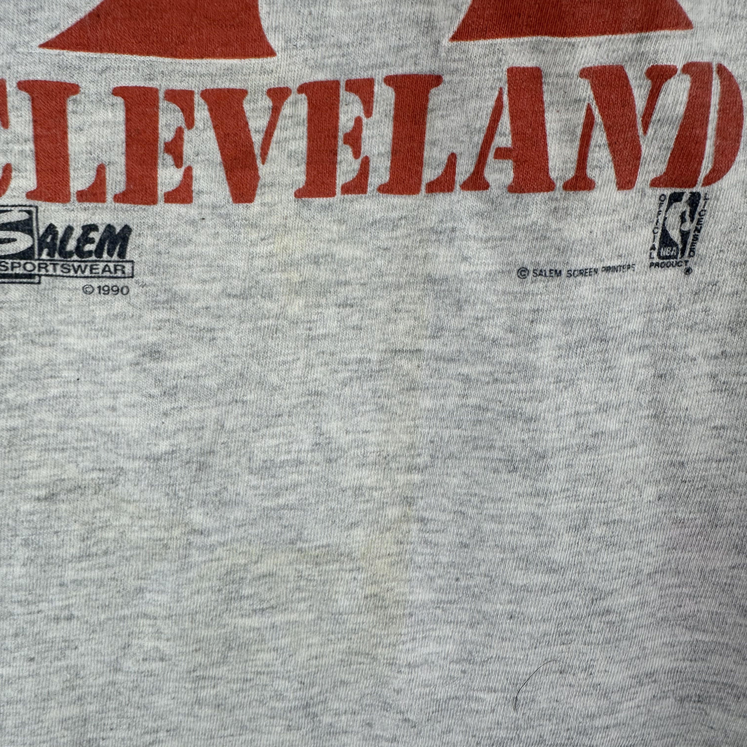 Vintage 1990 Cleveland Cavaliers NBA Salem Sportswear T-shirt Size US XL / EU 56 / 4 - 4 Thumbnail