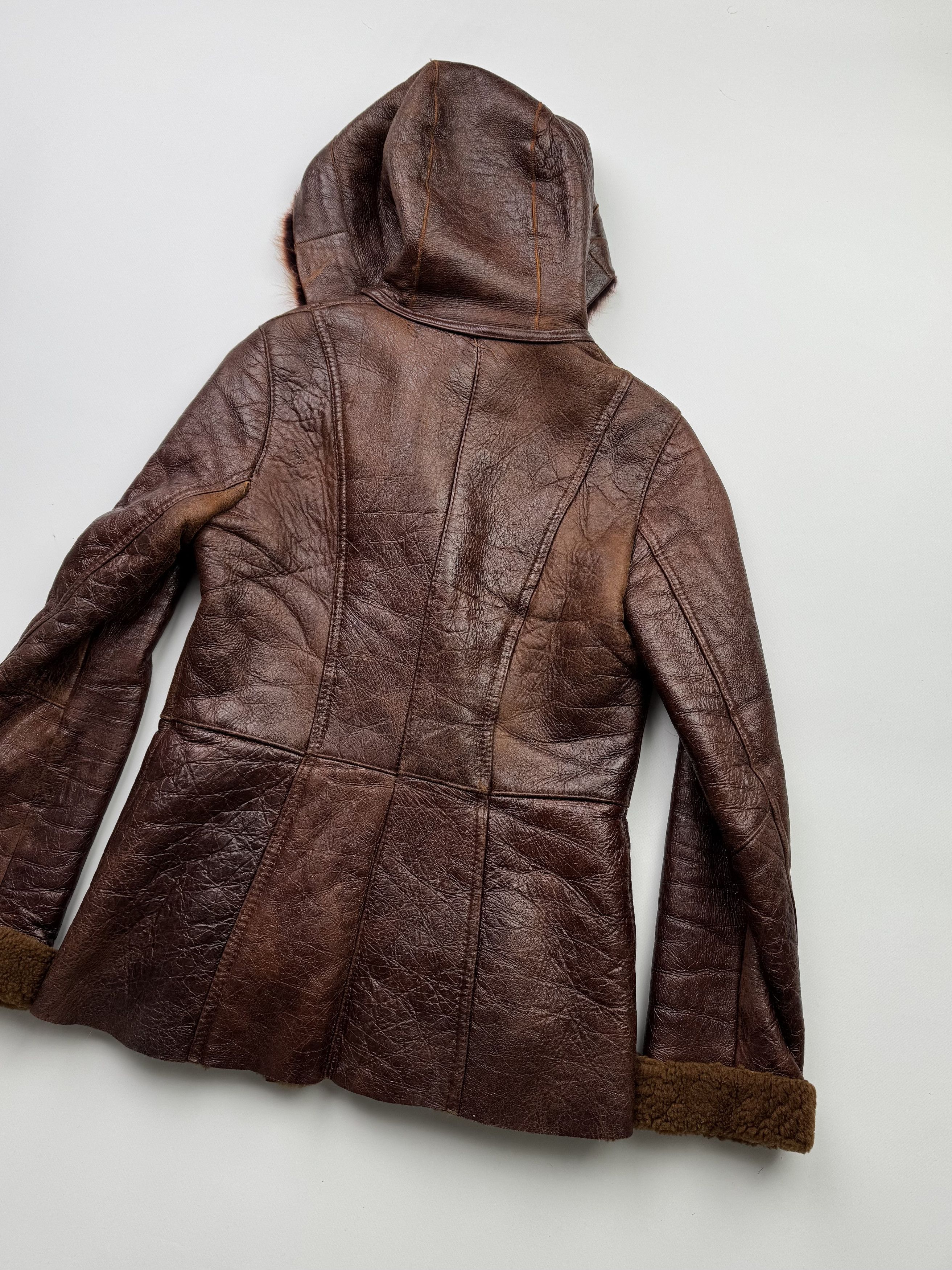 Vintage Vintage Real Sheepskin Hooded Coat B293(V85)E2 Size M / US 6-8 / IT 42-44 - 9 Thumbnail