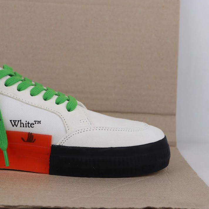 Off-White o1rshd1 Low Vulcanized Suede/Canva Sneakers in White Green Size US 7 / EU 40 - 8 Thumbnail