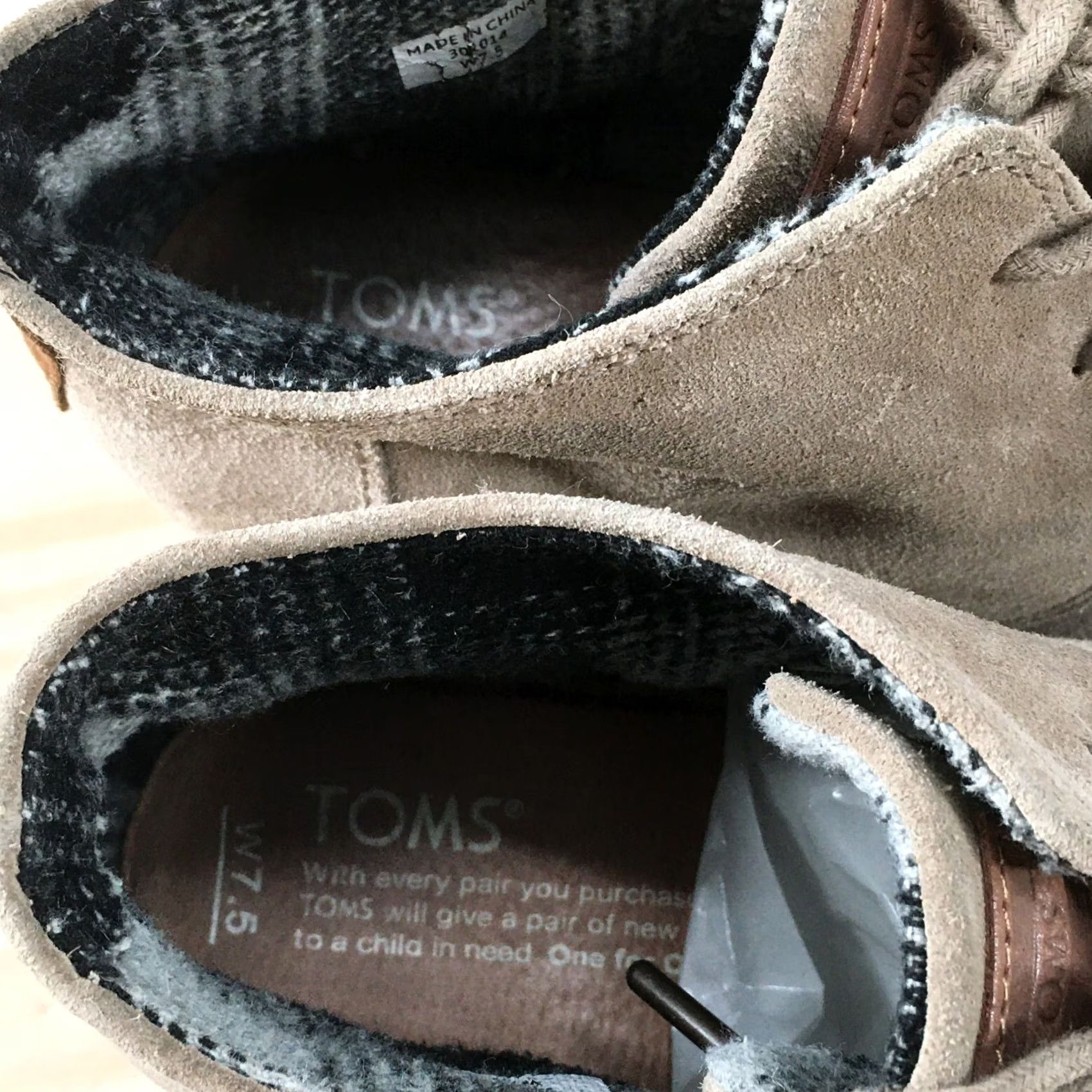 Toms TOMS Boots Womens 7.5 Desert Ankle Booties Beige Suede Lace Up Wedge Round Toe - Boot Size US 8 / IT 38 - 5 Thumbnail