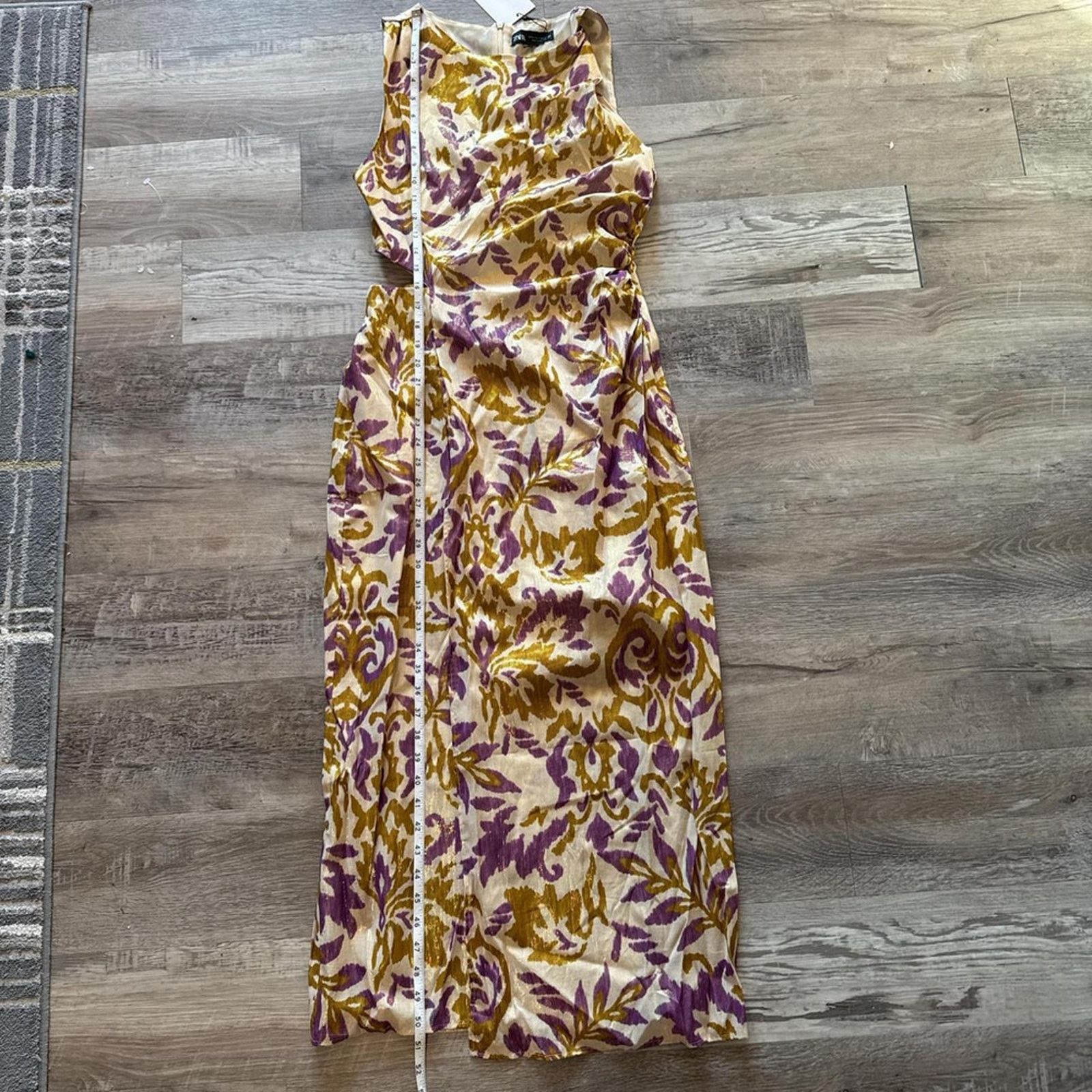 Zara ZARA FLORALS PRINT CUT OUT MIDI DRESS - SIZE M - BRAND NEW Size M / US 6-8 / IT 42-44 - 2 Thumbnail