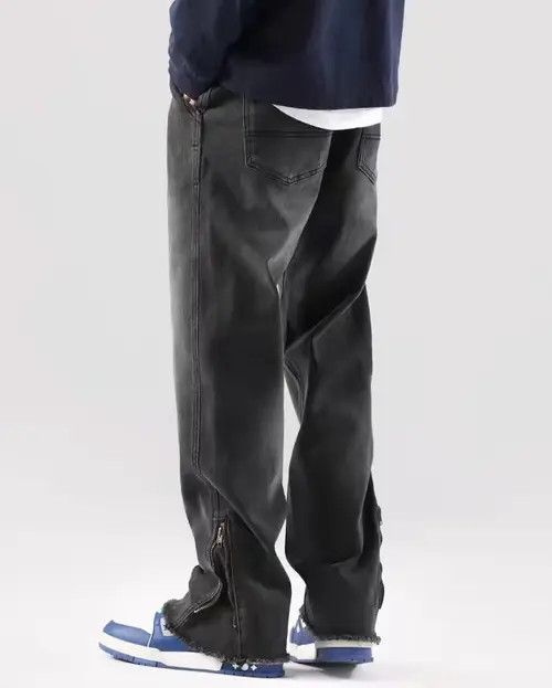 VIBE Vintage street leg zipper washed and faded micro flare jeans Size US 32 / EU 48 - 2 Thumbnail