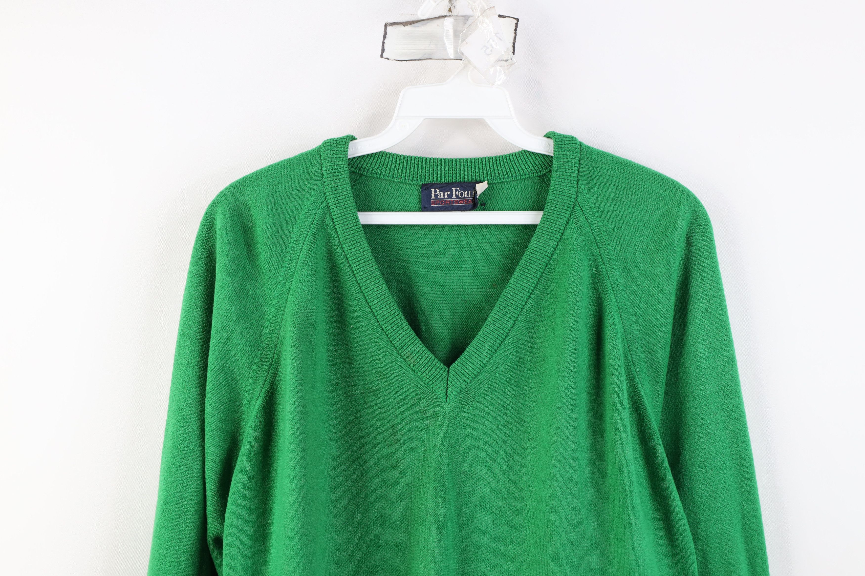 Vintage Vintage 70s Streetwear Knit The Masters Golf Sweater Green Size US L / EU 52-54 / 3 - 2 Thumbnail