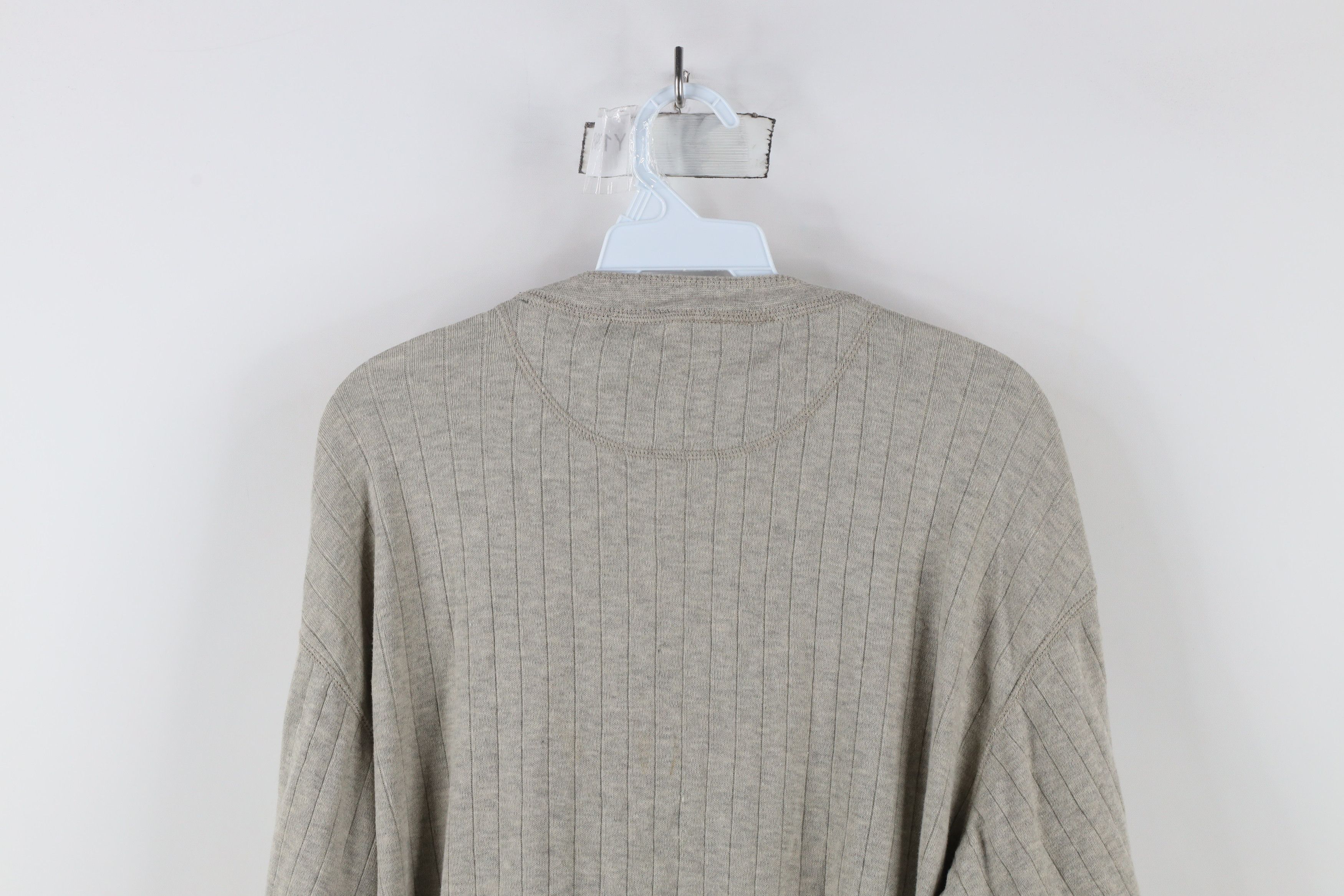 Vintage Vintage 90s Streetwear Knit Long Sleeve Henley T-Shirt Gray Size US L / EU 52-54 / 3 - 9 Thumbnail