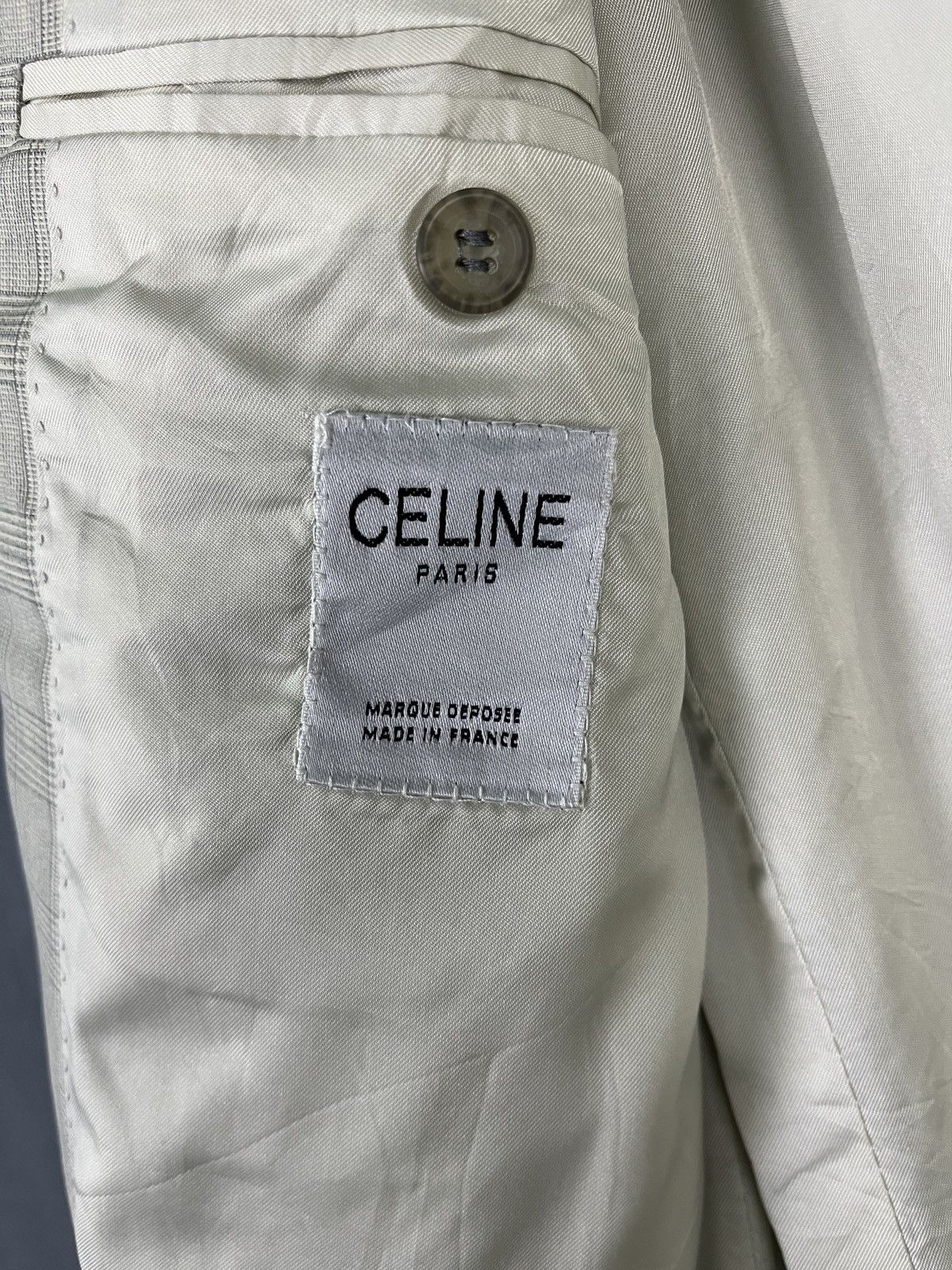 Celine × Vintage Celine Glen Plaid 100% Wool Blazer Size 42R - 9 Thumbnail