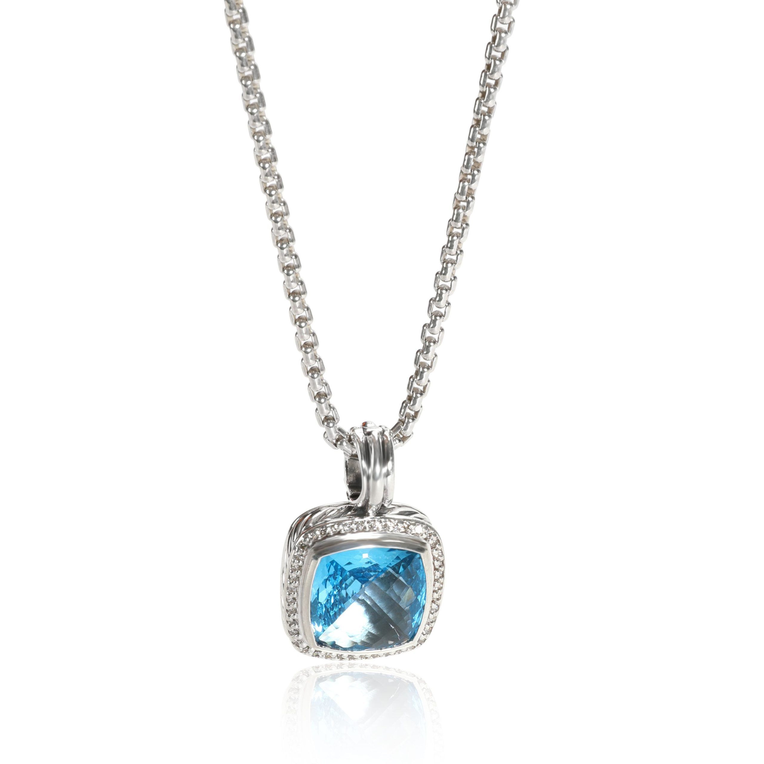 image of David Yurman Albion Topaz Diamond Pendant In 14K Gold/sterling Silver 0.32 Ctw, Women's