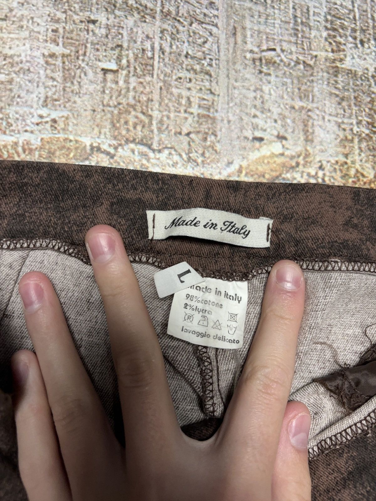 Vintage ITALIAN VINTAGE AVANT GARDE PRINTED FLARED PANTS Size 28" / US 6 / IT 42 - 6 Thumbnail