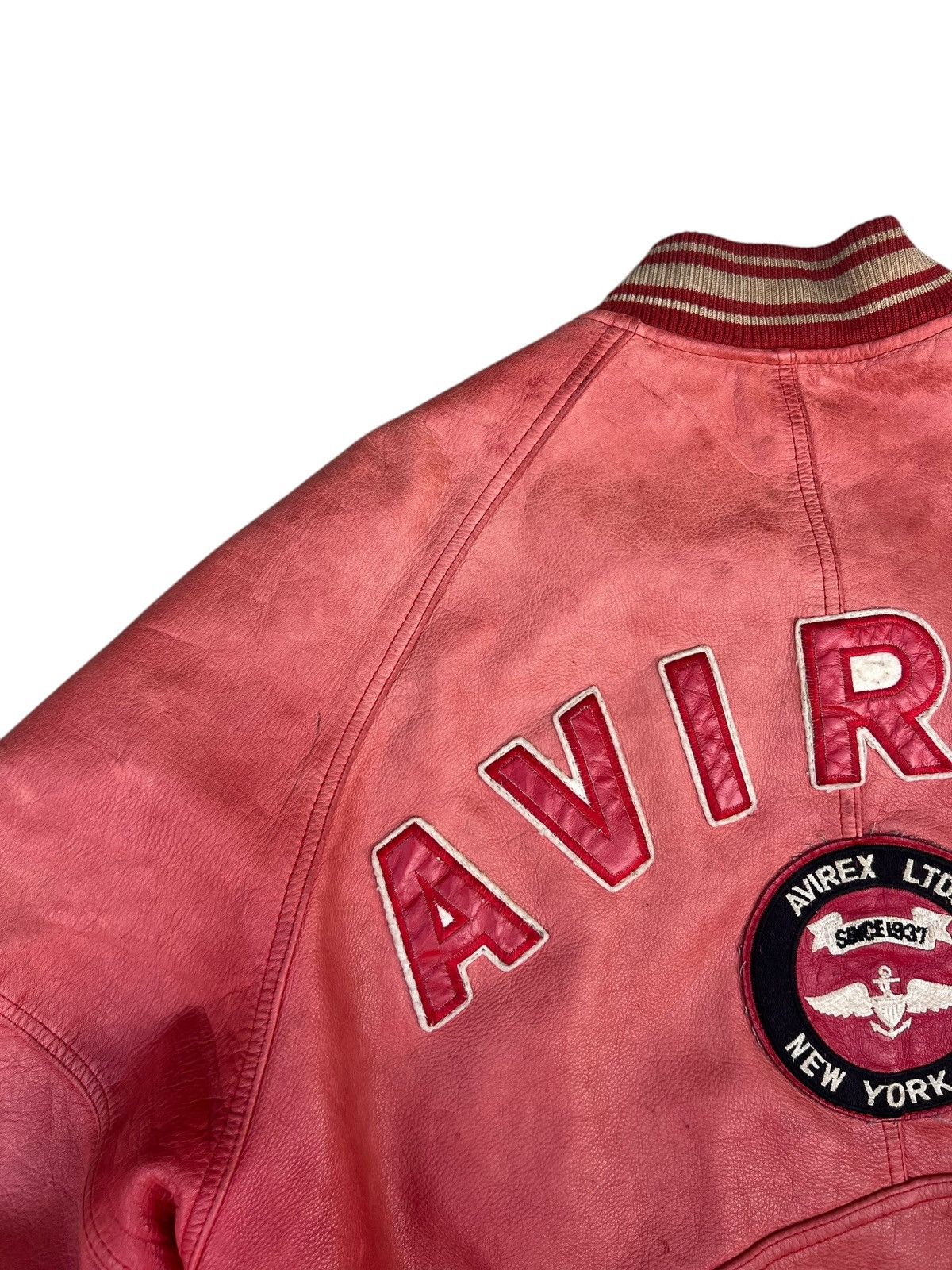 Avirex 90s Avirex Muddy Patina Leather Flight Jacket Military Size US M / EU 48-50 / 2 - 2 Thumbnail