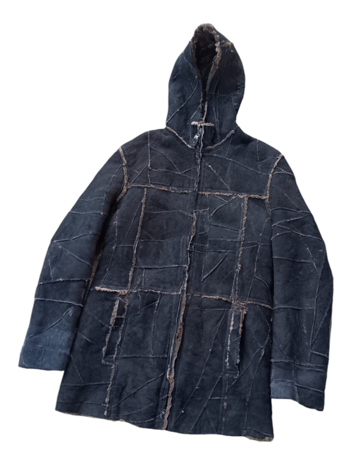 Tornado Mart patchwork sheep skin leather hooded jacket Size US M / EU 48-50 / 2 - 2 Thumbnail