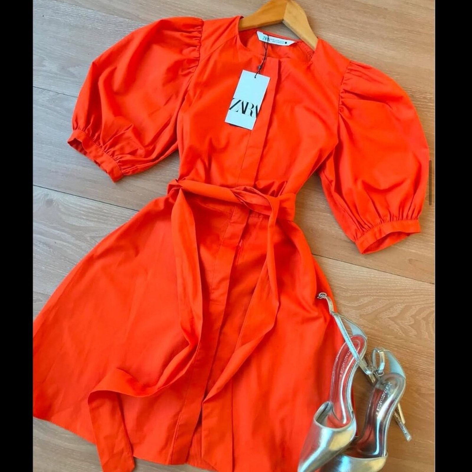 Zara ZARA Belted Dress with Balloon Sleeves Size L / US 10 / IT 46 - 11 Thumbnail