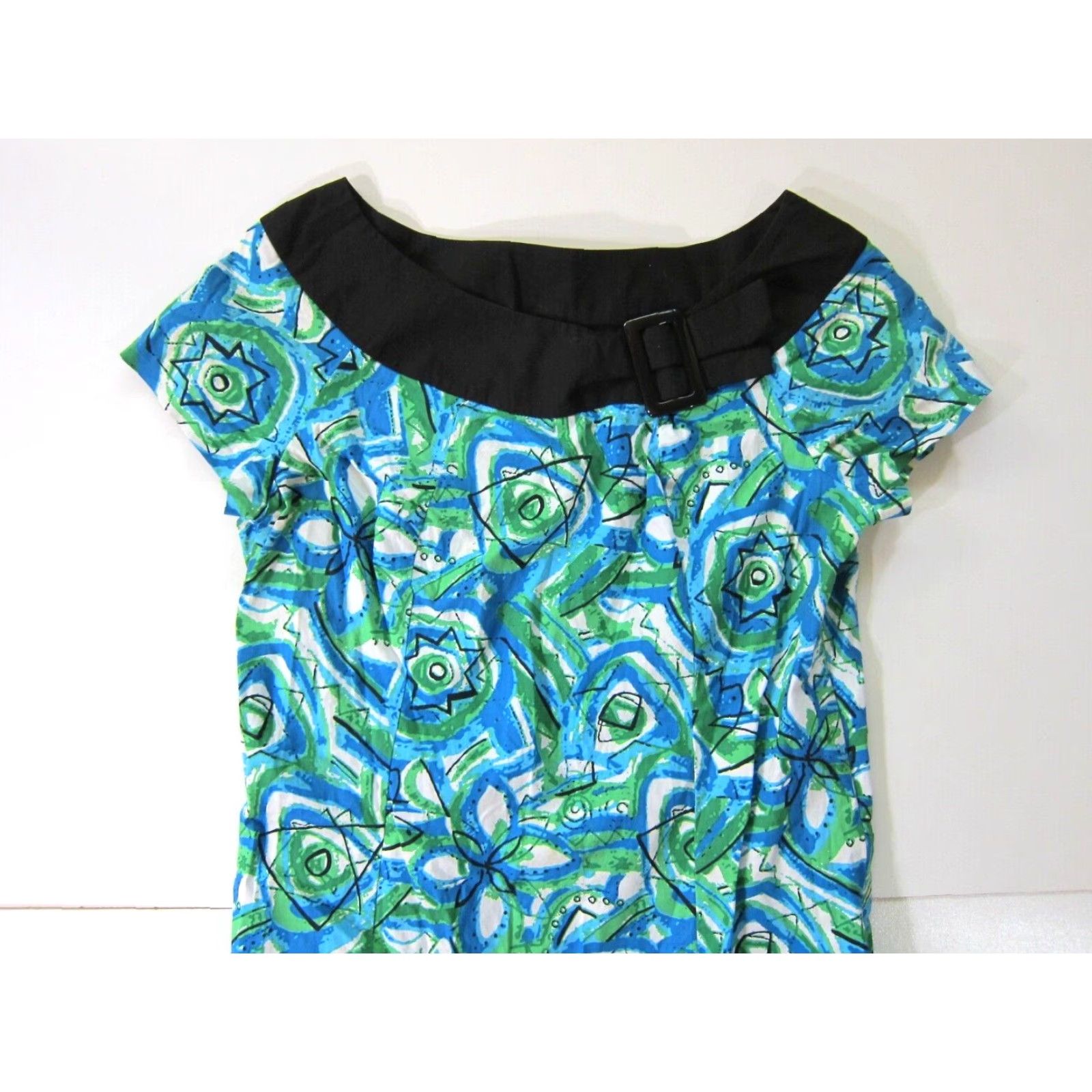 Vintage VINTAGE Karin Stevens Shirt Dress 12/L Green Floral Shift Knee Length Women Mens? Size XL / US 12-14 / IT 48-50 - 6 Thumbnail