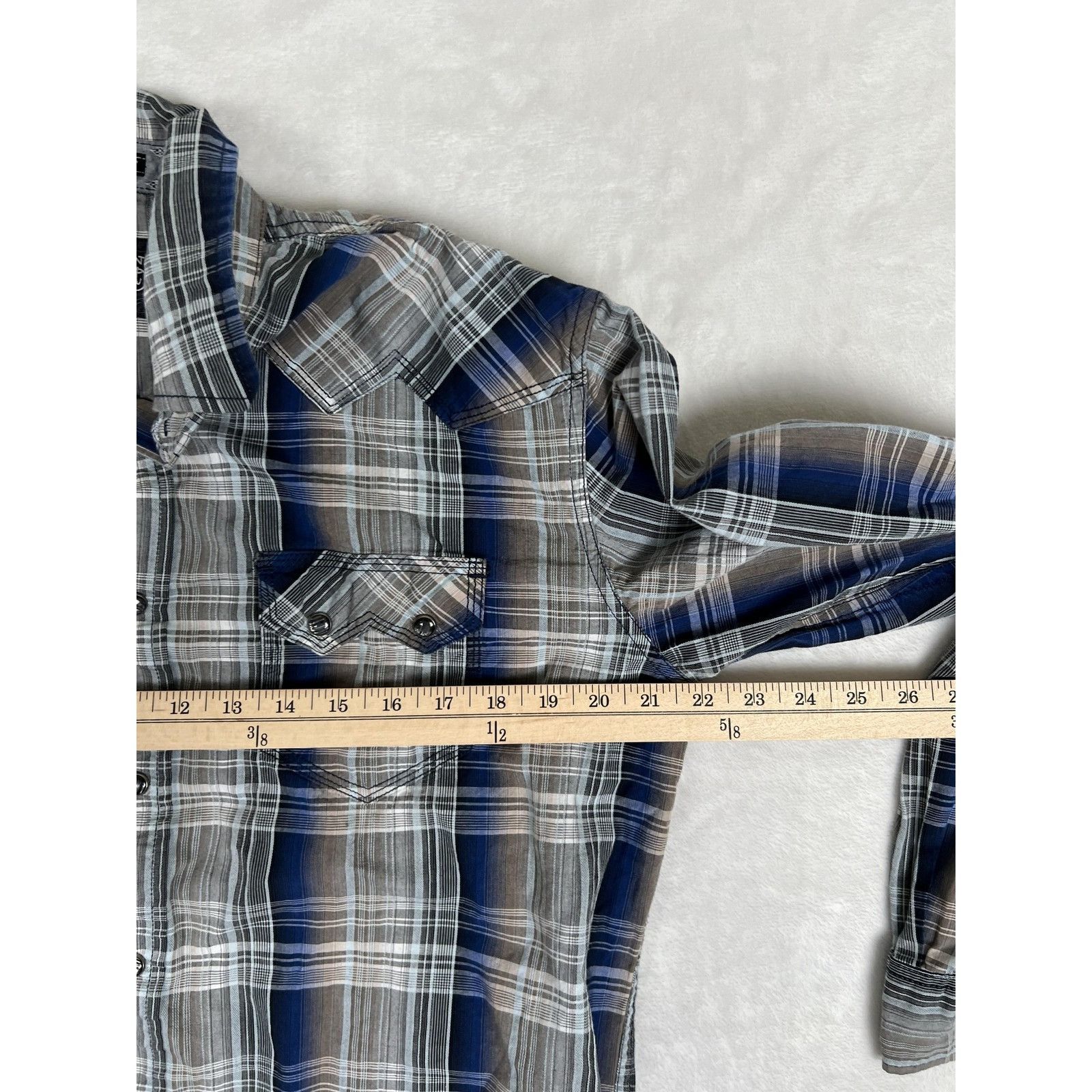 Other Moonshine Spirit Shirt Mens Medium Blue Plaid Western Snap F Size US M / EU 48-50 / 2 - 5 Thumbnail