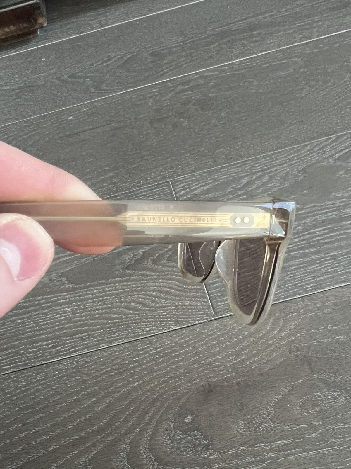 Brunello Cucinelli Acetate Wayfarer Sunglasses Brown/Beige/Gray Size ONE SIZE - 3 Thumbnail