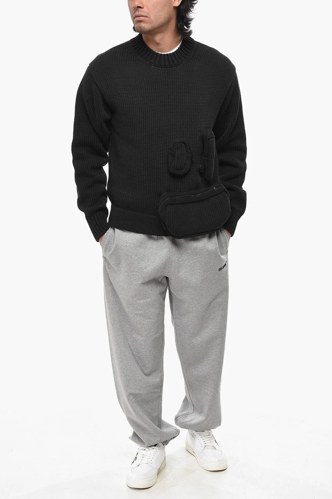 Off-White og1mm0526 Crewneck Sweater in Black Size US L / EU 52-54 / 3 - 4 Thumbnail