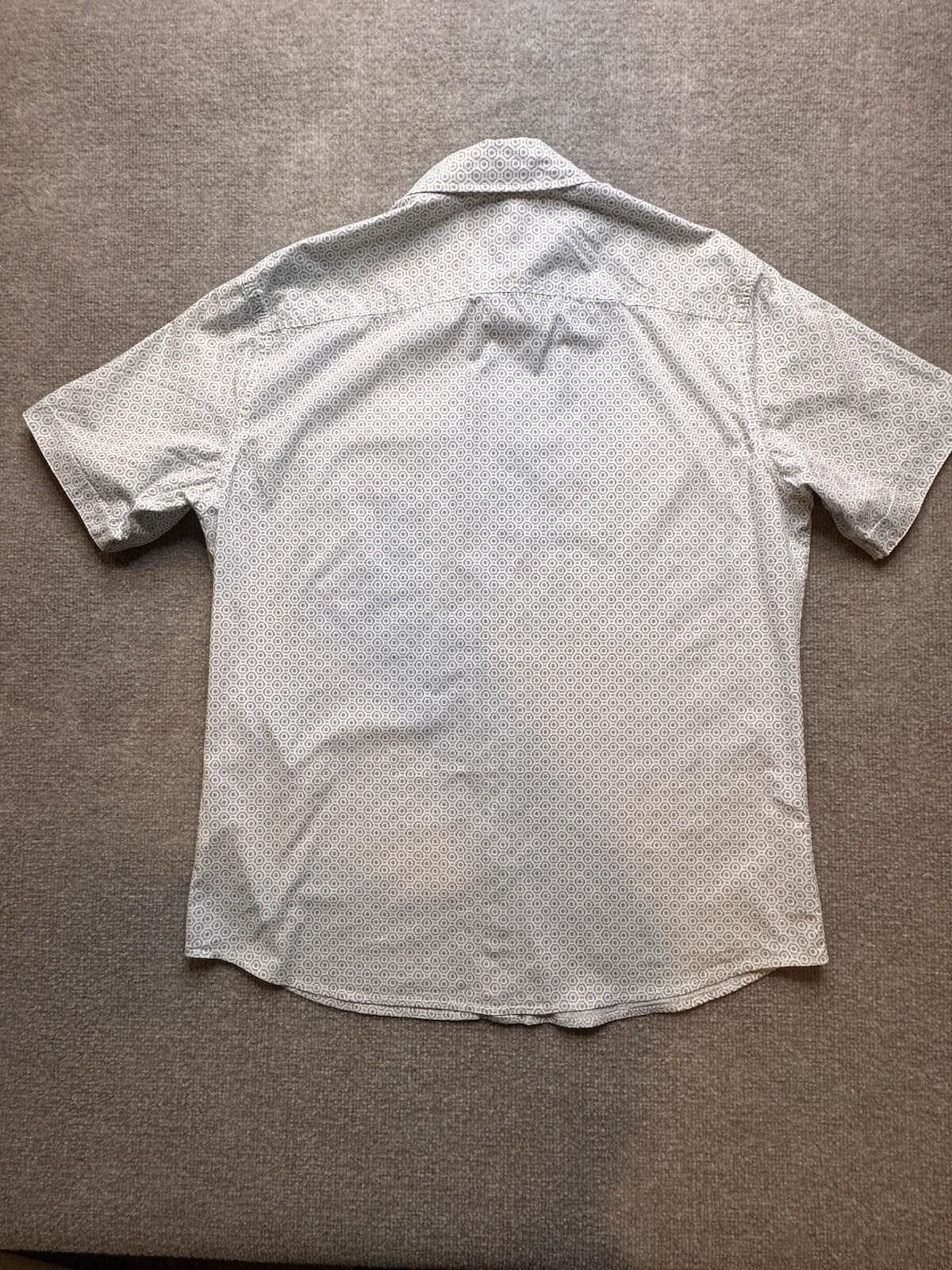 Rock & Republic Rock & Republic Men's Lg White AOP SS Button Down [732] Size US L / EU 52-54 / 3 - 3 Thumbnail