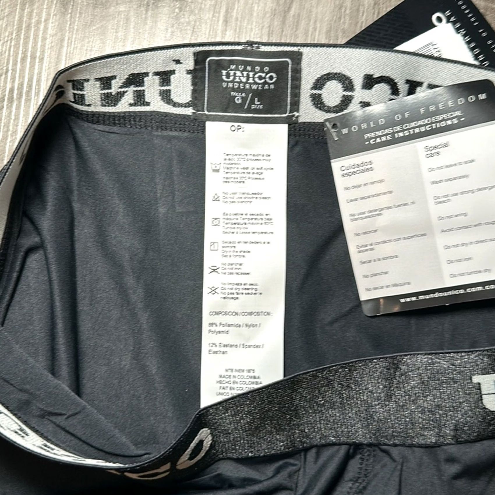 Vintage Unico Boxer Brief - Large Mens Underwear Black - Regular Size L - Microfiber Boxers Briefs Size 42R - 3 Thumbnail