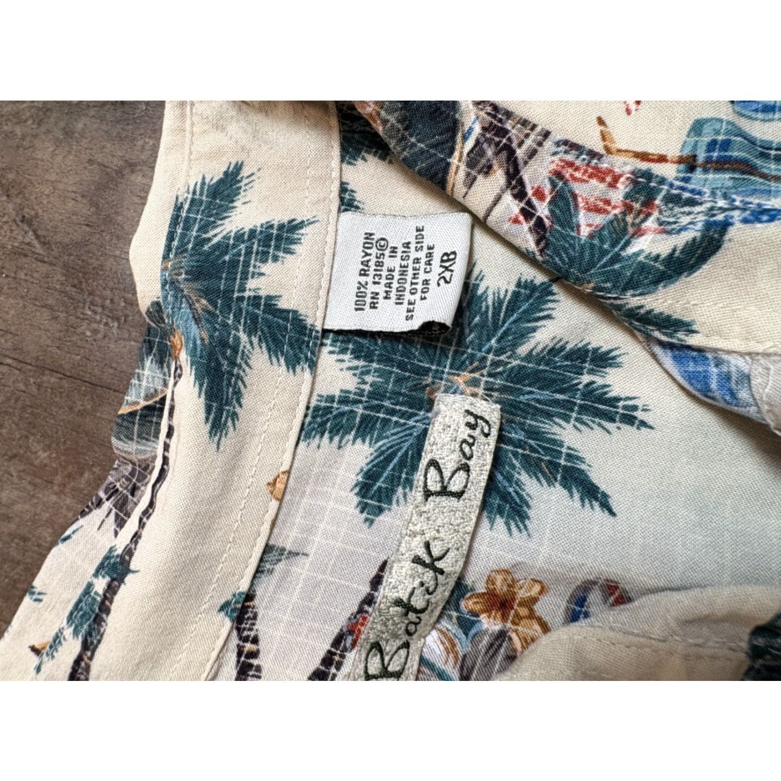 Vintage Batik Bay Hawaiian Shirt Mens Size 2 XB 100% Rayon Tropical Palms Button Up Dad Size US XXL / EU 58 / 5 - 4 Thumbnail