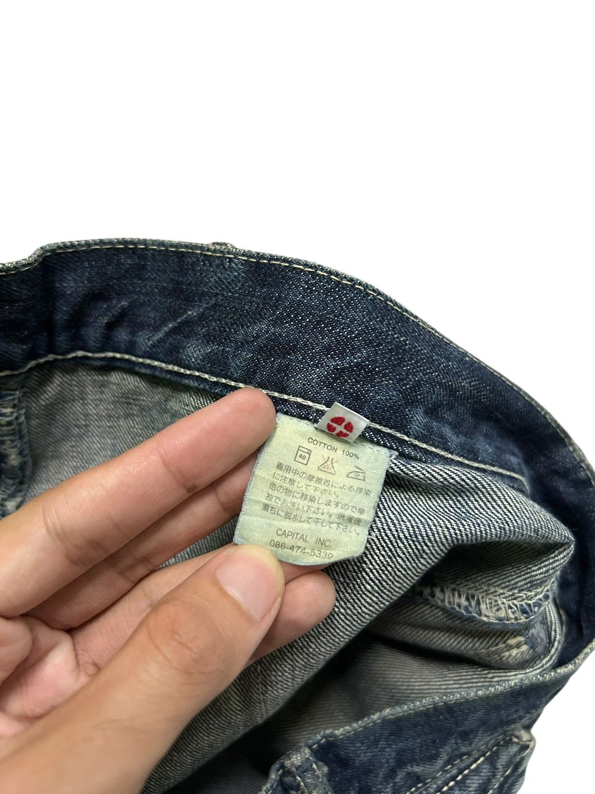 Kapital × Kapital Kountry KAPITAL FLARE SELVEDGE BUCKLE BACK DISTRESSED DENIM ☠️☠️🎌 Size US 31 - 16 Thumbnail