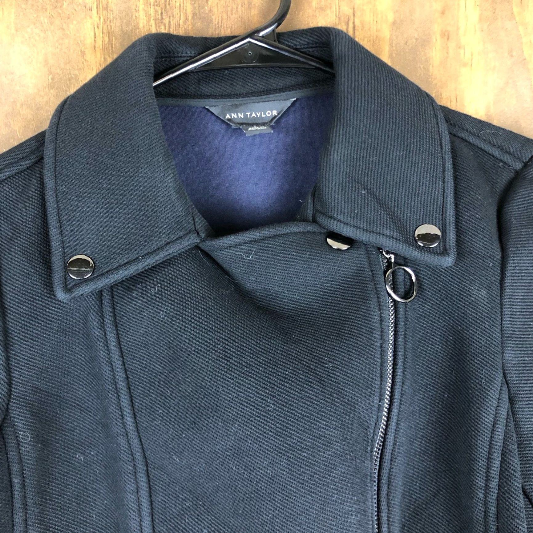 Ann Taylor Ann Taylor LOFT Womens Jacket Black Dark Academia Momcore Bikercore Size 2 Size XS / US 0-2 / IT 36-38 - 2 Thumbnail