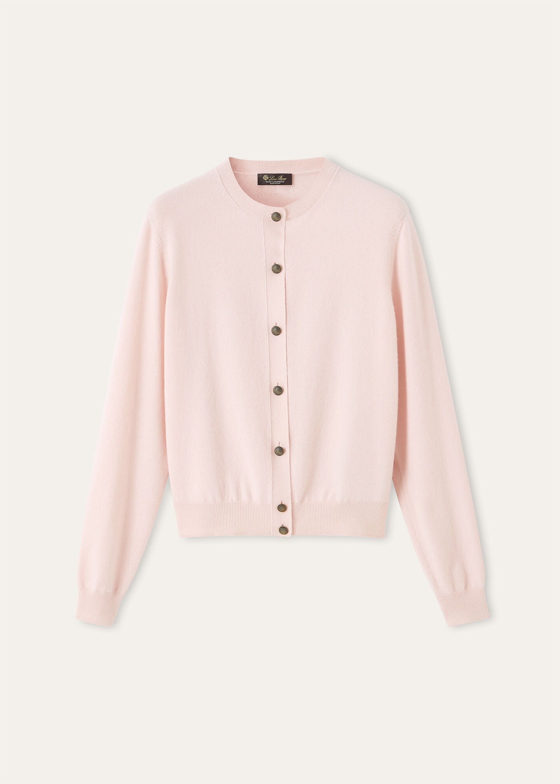 Loro Piana os11x0326 FAQ8645 Classic Cardigan in Pale Baby Rose Size M / US 6-8 / IT 42-44 - 1 Thumbnail