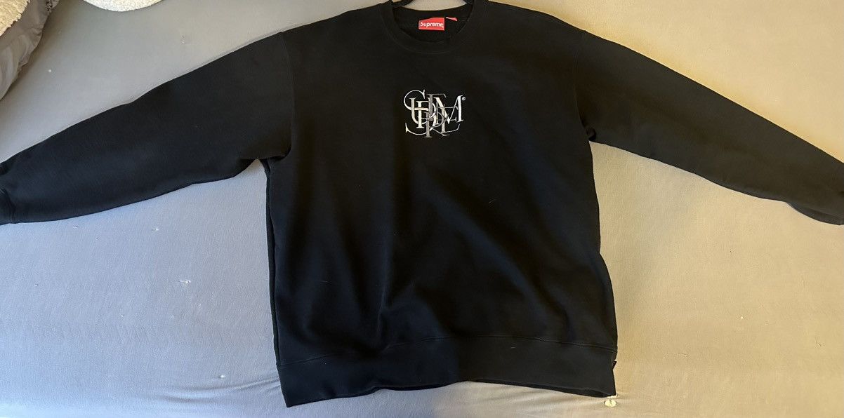 image of Supreme Overlap Crewneck ‘Black’, Men's (Size XL)