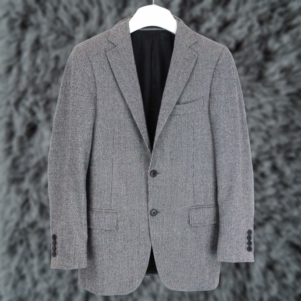 Suitsupply Suitsupply Blazer Men Single Breasted EU 46 Lined Button Blue Patterned Notch Lapel Regular Wool Jacket Mens Size 46R - 1 Thumbnail