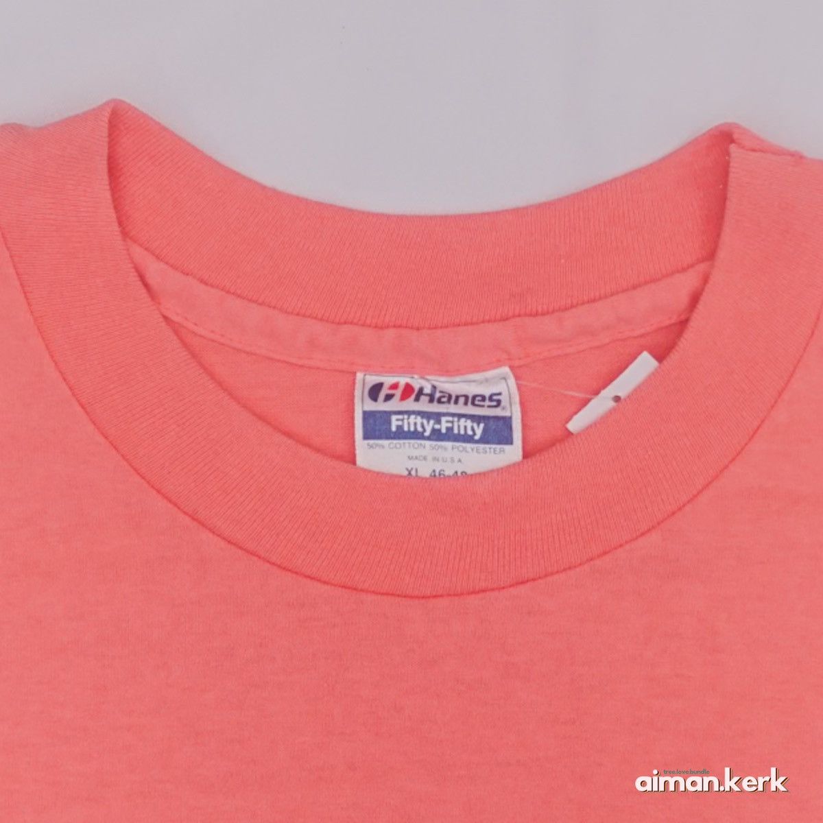 Vintage [XL] 1990s Plain pink vintage t-shirt Size US XL / EU 56 / 4 - 2 Thumbnail