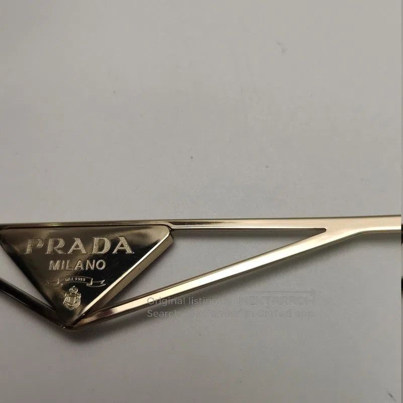 Prada Prada Triangular Logo Aviator Sunglasses. Size ONE SIZE - 9 Thumbnail
