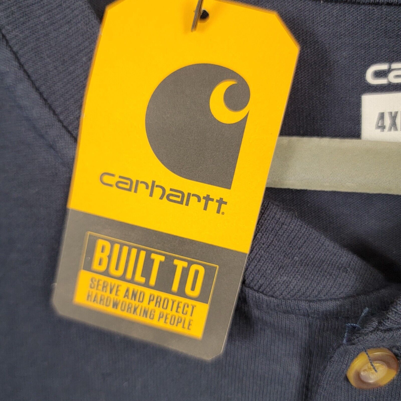 Carhartt CARHARTT T-Shirt 4XL Navy Loose Fit Henley Pockets (327) Size US XXL / EU 58 / 5 - 5 Thumbnail