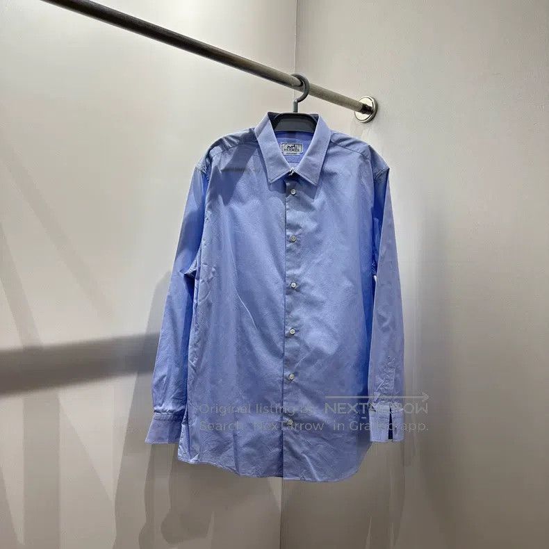 Hermes Hermes size 43 Single Breasted Point Collar Long Sleeve Shi Size US L / EU 52-54 / 3 - 1 Thumbnail