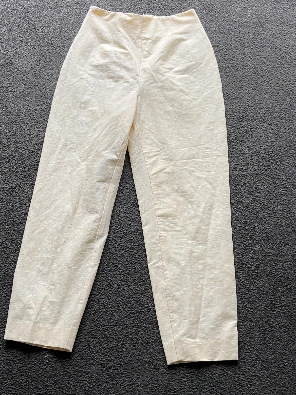Designer Anthea Crawford Capri Pant Lemon Zip Cropped - Size 8 (001 Size 27" / US 4 / IT 40 - 4 Thumbnail
