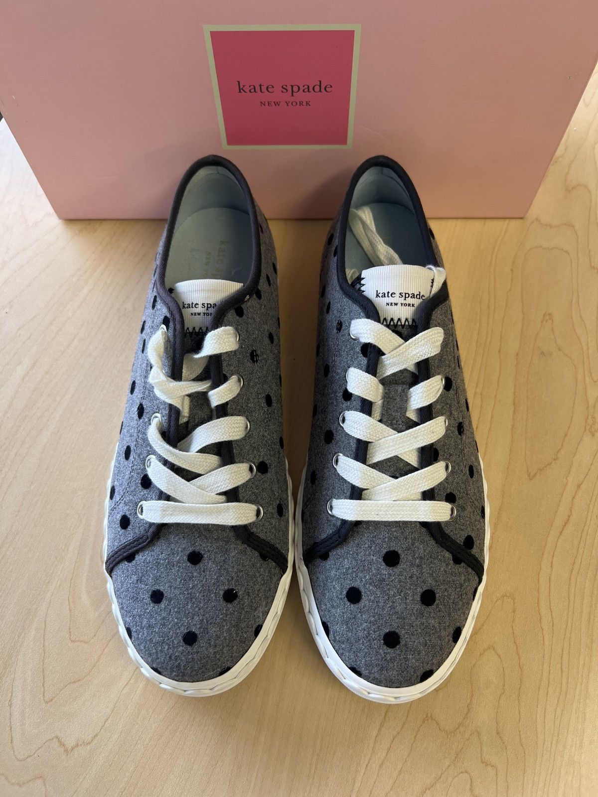 Kate Spade Grey Polka Dot Sneakers Size US 9.5 / IT 39.5 - 1 Thumbnail